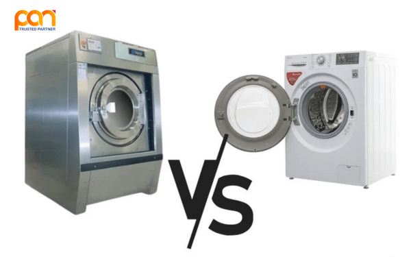 So sánh máy giặt công nghiệp và máy giặt gia đình